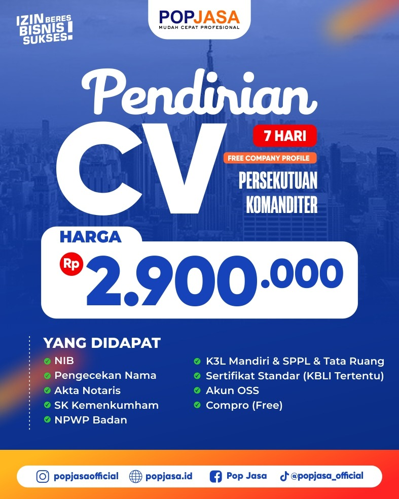 POPJASA - Jasa Pendirian CV Murah & Cepat