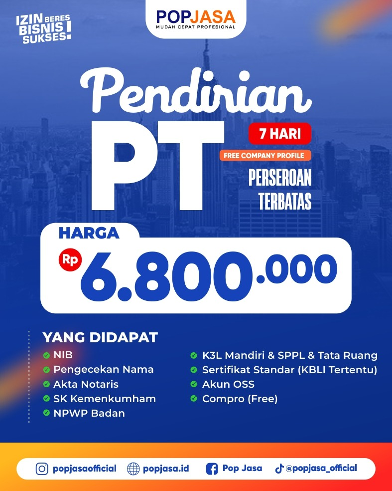 POPJASA - Jasa Pendirian PT Murah & Cepat