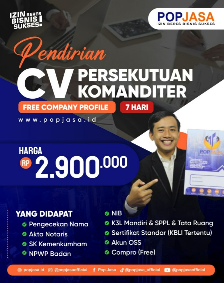 POPJASA - Pendirian CV Usaha - 081326497675